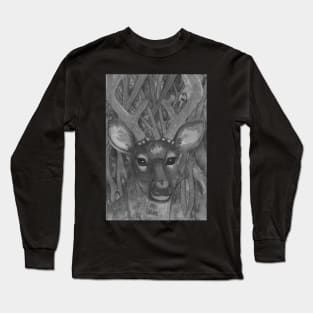 Forest bnw deer Long Sleeve T-Shirt